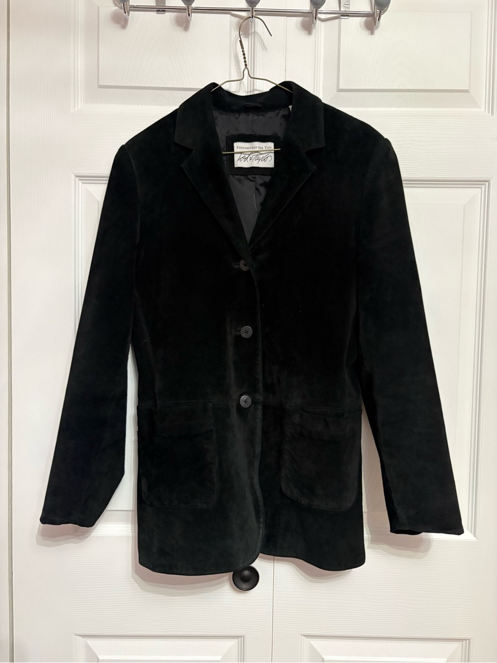Lord & Taylor Black Suede Blazer Jacket